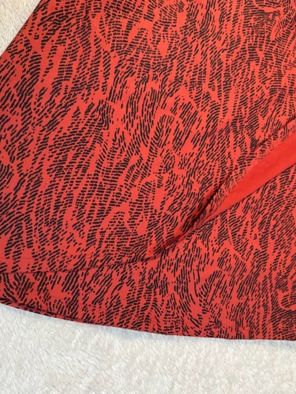 Eddie Bauer Kacey Pull On Skirt Cinnabar Imprint Size XL Orange Black New - Picture 4 of 9